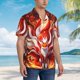thumbnail image 3 of Balery Red Sun Flame Fox Camisas hawaianas de manga corta para hombre, camisas playeras de corte holgado, camisas de vacaciones con botones,Medium, 3 of 7