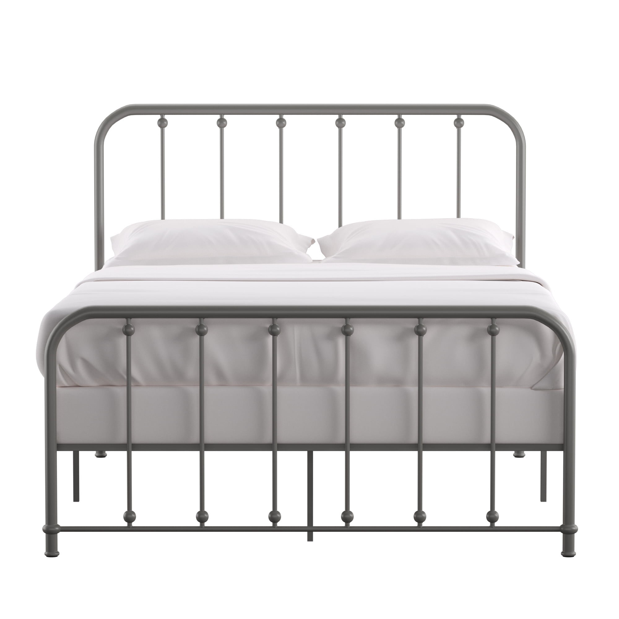 Weston Home Montgomery Spindle Metal Platform Queen Bed, Frost Grey