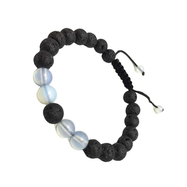 Fashion Matching Bracelets Adjustable Black Matte Rocks Diffuser Bracelet Prayer Beads Women Accessories Gifts for Men Opal