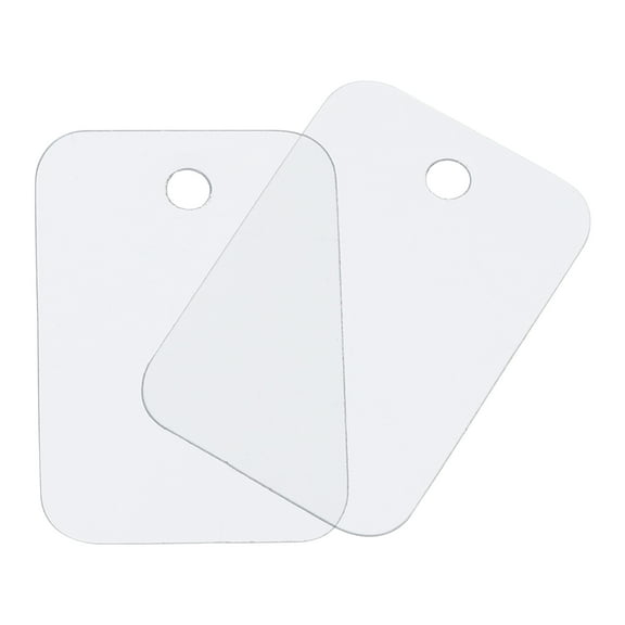 Uxcell Blank Waterproof Eyelet Hole Plastic Tags for Identification Tags,2x3cm/0.79x1.18" Pack of 100,Clear Scrub