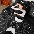 thumbnail image 4 of Homewish Bohemian Moon Sun 7-Piece Bedding Comforter Set For Female Men Teens,Universe Galaxy King Bedding Sets,Black White Ultra Soft Bed Sheets,Ultra Soft Home Decor,Reversible, 4 of 8