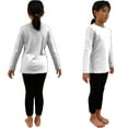thumbnail image 6 of COUVER Unisex Soft Cotton Solid Color Long Sleeve Kids/Children's Crew Neck Shirt, White 4T, 1 Pack, 6 of 7