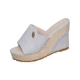 thumbnail image 4 of Sandals Women Wedge Open Toe Thick Soled Slip-on Spring Summer Fashionable Casual Versatile Solid Color Beach Shoes, 4 of 9
