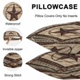 thumbnail image 5 of Texas Star Brown Throw Pillow Covers 26x26 Inch Set of 2, Country Star Rustic Vintage Wooden Waterproof Outdoor Pillow Covers, Decorative Cushion Pillowcases for Couch, Sofa, Bed, Garden, Patio, 5 of 9