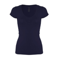 thumbnail image 3 of Short Sleeve Plain V-Neck T-shirts Cotton/Spandex Junior Size (S-3X), 3 of 5