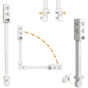 Hard-to-Reach Area Wall Socket Extender Stick, 20-30" Telescopic 360 Degree Swivel Outlet Expander, Surge Protected 9 Port Multi Plug Power Strip for Bedroom Living Room Office Household Use (1PC)