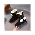 thumbnail image 5 of Frontwalk Girls Snow Boots Side Zip Winter Shoes Fluffy Mid Calf Boot Party Comfort Warm Shoe Kids Plush Lined Black 13C, 5 of 9