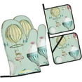 thumbnail image 2 of Cartoon Balloon Oven Mitts and Pot Holders Sets for Kitchen 4 Pcs 7"X11" Heat Resistant Baking Cooking, 2 of 6