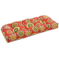 42-inch by 19-inch U-Shaped Solid Spun Polyester Tufted Settee/Bench Cushion-Color:Papprika