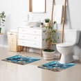 thumbnail image 5 of Toilet Rug Set Non-Slip Bathroom Rugs Soft Plush Machine Washable Contour Bath Mat Whales Swimming in Sea 24x20/24x16, 5 of 9
