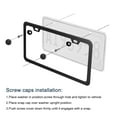 thumbnail image 7 of REGALWOVEN 2 pcs Stainless Steel  Car Front Rear License Plate Frame Black 2 Hole with Screw Caps, 7 of 7