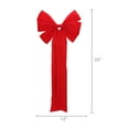 thumbnail image 4 of Northlight 6-Loop Velveteen Christmas Bow Decoration - 12" x 25" - Red, 4 of 4