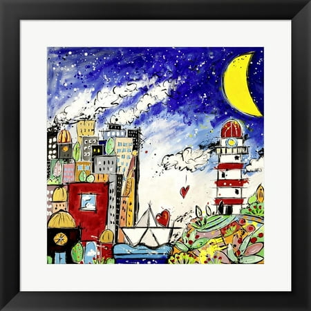 Great Art Now Nella Citt dei Sogni ce Sempre Amore by Wallas, Framed Wall Art, 19.5W x 19.5H
