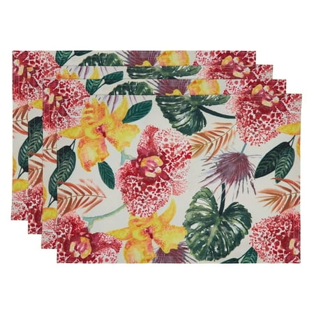 

Fennco Styles Tropical Lanai Floral Print Tablecloth - Multicolored Table Cover for Home Dining Room DÃ©cor Banquets Family Gathering and Outdoor Events