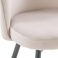thumbnail image 3 of CorLiving Ivo 4-Piece Modern Round White Marbled Pedestal Dining Table Set with Velvet Upholstered Chairs for 3 - Compact 4-Piece Dining Table and Chairs - Table and Chairs Set for Apartments, 3 of 9