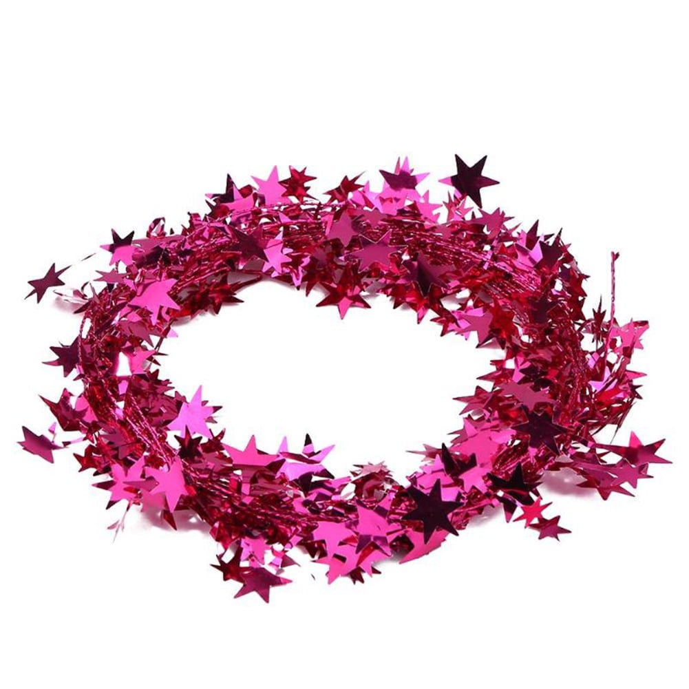 7.5m Star Garland Assort Color Tinsel Wreath for Christmas Tree Decorations for Home Wedding Party Ornament Blue 
