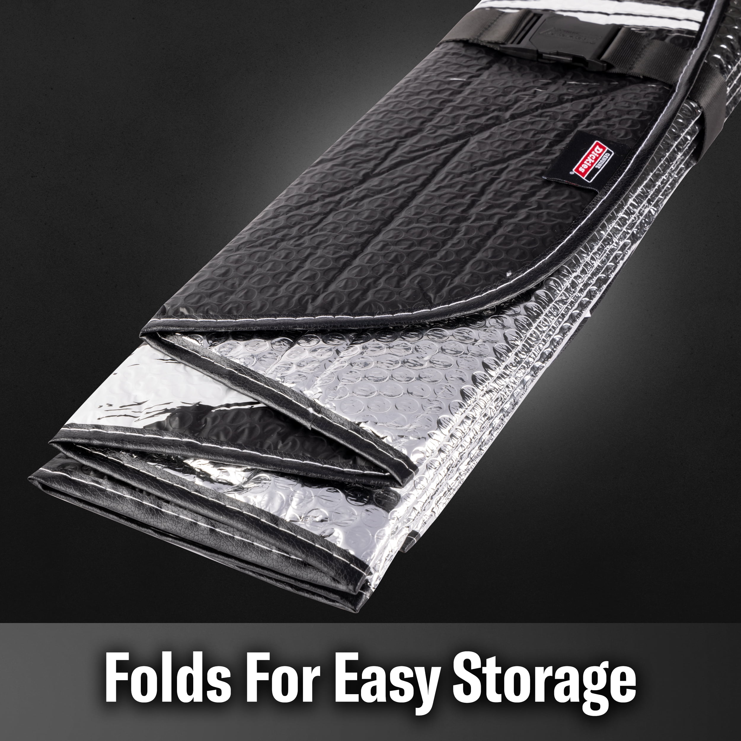 Genuine Dickies Black-White Americana Accordion Truck Sunshade, 41435WDI