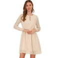 thumbnail image 2 of Dde San Patricio GargantilDe Mujer Con Cuello En V Vintage Acampanado Dorado Metálico Brillante EstrelVestido Acampanado Beige L, 2 of 6