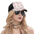 thumbnail image 5 of Lsque Floral Strawberr Printed Trucker Hat - Baseball Cap for Men Women - Breathable Mesh Side, Adjustable Fit - for Casual Wear, 5 of 7