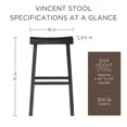 thumbnail image 3 of Open Box Maven Lane Vincent Wooden Rustic Bar Stool, Antiqued Black Finish, 3 of 7