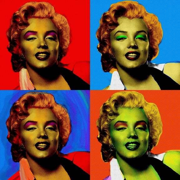 Wall Art Impressions 24x24in Art Print Poster Marilyn Monroe Famous People Andy Warhol Style Creative Art