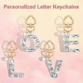 thumbnail image 4 of HUGFEGWE Alphabet Initial Letter Keychain, Cute Heart Crystal Keychains Car Keyring Letter S Pendant Charm Key Chain for Key Wallet Purse Handbag Backpack, Silver CA919-68525, 4 of 7