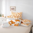thumbnail image 6 of Homewish Kids Teens Abstract Cattle Print Bedding Comforter Set 7 Pieces,Orange White Full Bedding Set Lightweight,Animal Cow Fitted Sheet Flat Sheet,Microfiber Bedroom Decor,Reversible, 6 of 8