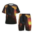 thumbnail image 1 of Easygdp Coucher de Soleil Cowgirl Western pour T-Shirt à Manches Courtes et Pyjama Court pour Enfants, 2 Pcs-Très Grand, 1 of 6