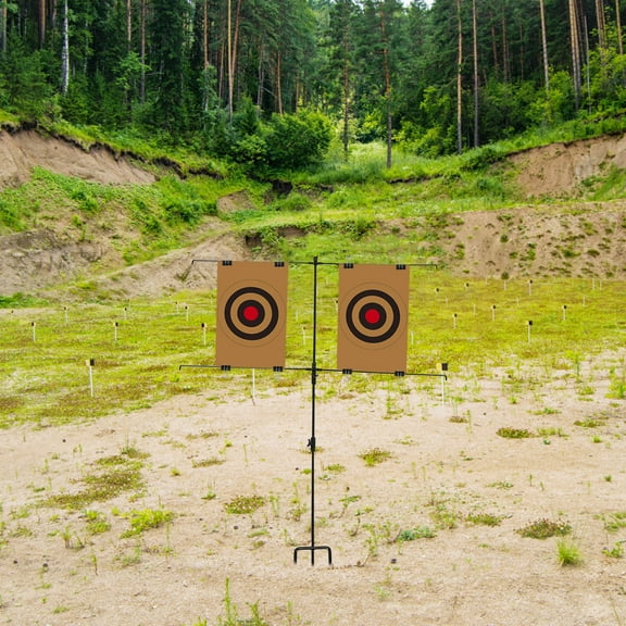 FUEENIRVA 1 Set Portable Carbon Steel Target Paper Holder Stand with Easy Installation for Shooters in Backyard