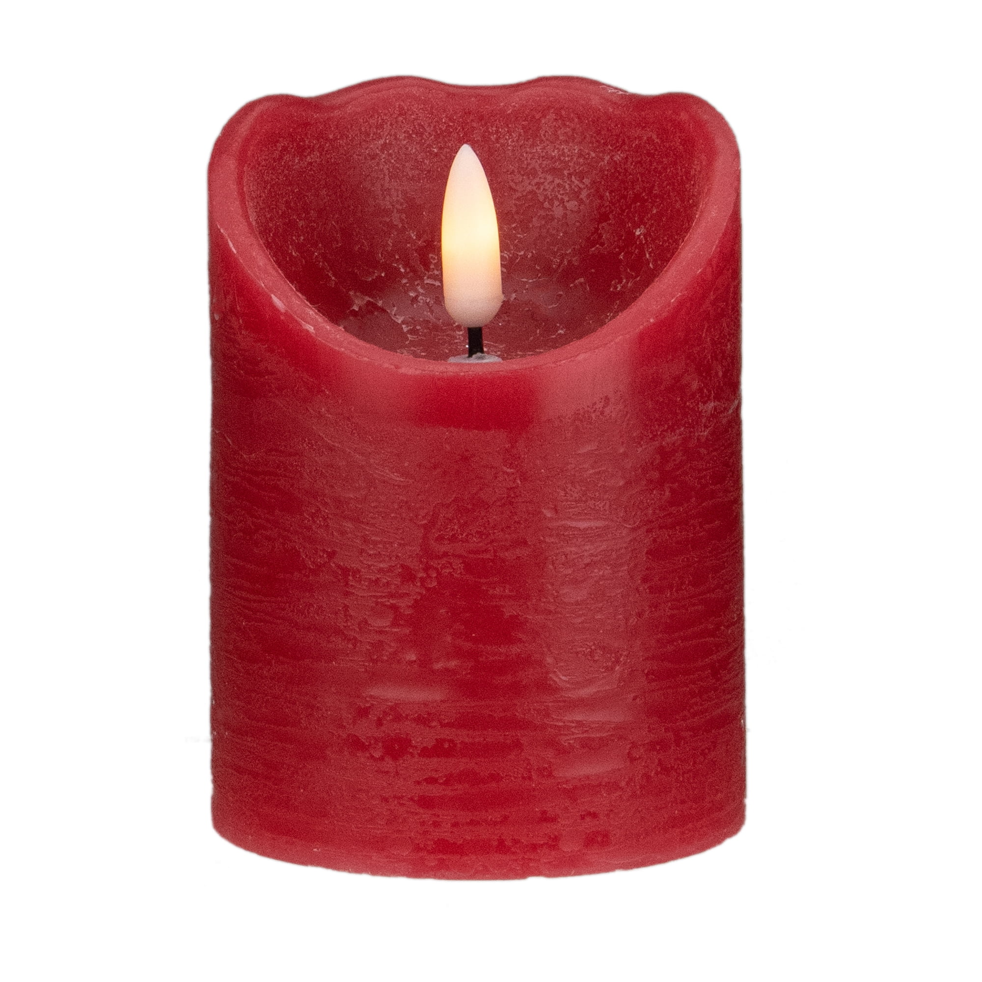 4" LED Red Flameless Battery Operated Christmas Decor Candle