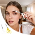thumbnail image 4 of Recortadora de cejas y tijeras 2 en 1, tijeras profesionales para cejas con peine, navaja portátil para uso doméstico, herramienta de depilación y modelado para mujeres, 4 of 4