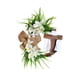 thumbnail image 1 of Corona de Pascua con cruz rústica, ramo floral simulado, guirnalda para puerta de entrada blanco 45cm, 1 of 9