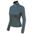 thumbnail image 3 of Made by Olivia Women's Tight Fit Lightweight Solid/Stripe Long Sleeves Turtle Neck Top, 3 of 4