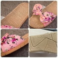 thumbnail image 4 of Women's Open Toe Flat Sandals Bow Knot Slides Straw Slip On Slippers Boho Summer Beach Sandals, 4 of 5