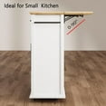 thumbnail image 5 of Senfot Kitchen Island Cart with Storage, Rolling Kitchen Island with Drop Leaf, Microwave Cart on Wheels, Table Bar Cart for Kitchen with Towel Rack for Kitchen,Dining Room, White, 5 of 8
