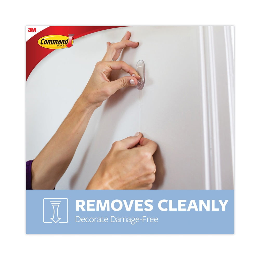 Command Clear Hooks & Strips Plastic Medium 50 Hooks w/50 Adhesive Strips per Carton 17091CLRCABP