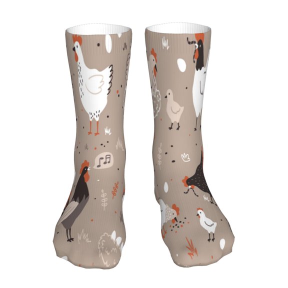 Uemuo Chicken for 16in Socks, Cotton Socks Sports Socks Knee High Socks Comfortable Socks For Men, Women