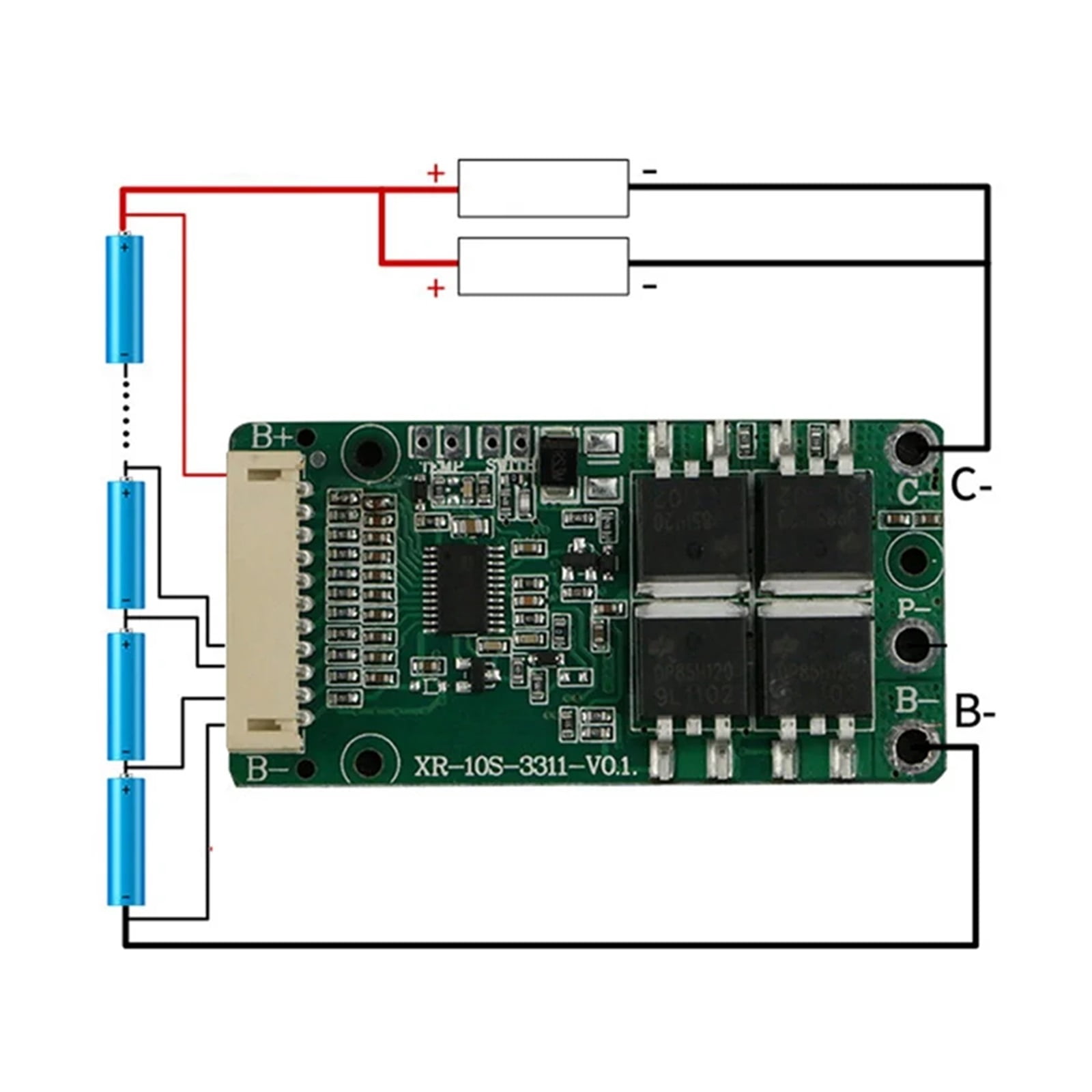BMS 10S 36V 15A 18650 Li- Lithium Battery Char Protect Board PCB PCM Common Port For Escooter E-Bike Charging ,Multi -Function Protection