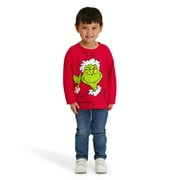 Toddler Unisex Grinch Christmas Long Sleeve T-Shirt, Red, 12M