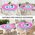 thumbnail image 7 of Colorful Mandala Tie Dye Pattern Round Fitted Tablecloth with Elastic Edge,Dining Table Cover Waterproof,Outdoor Round Tablecloth for Camping,Dining,Indoor and Outdoor, 7 of 7
