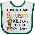 thumbnail image 3 of Inktastic I Wear an Autism Ribbon for My Brother Boys or Girls Baby Bib, 3 of 4