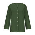 thumbnail image 4 of Timegard Womens Tops 1/2 Sleeve V Neck Button down Shirts Casual Loose Lightweight Blouse Solid Color, 4 of 6