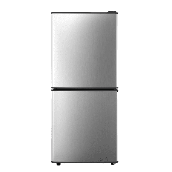 Kcpolre 3.8 Cu.ft Mini Fridge with Freezer, Bottom Freezer, Small Refrigerator with Freezer, Compact Refrigerator with 2 Door,for Bedroom,Office,Kitchen,Apartment,Dorm, Silver