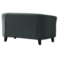 thumbnail image 3 of Husbedom 50" Upholstered Contemporary Modern Loveseat Sofa, Polyester Linen Button Tufted Barrel Loveseat, Mid-century 2 Seater Small Sofa Couch for Small Spaces, Bedroom and Living Room, Dark Gray, 3 of 8