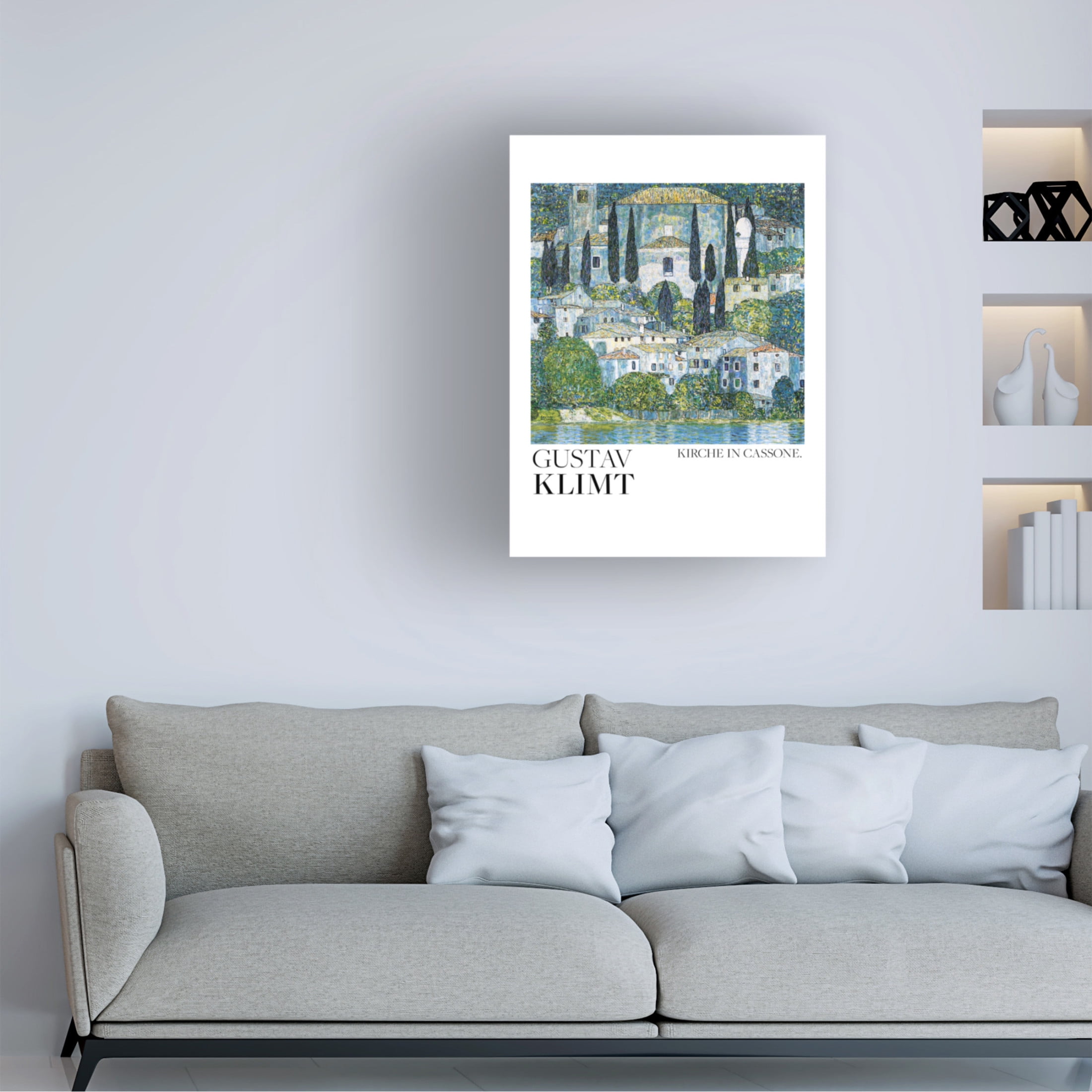 Canvas Wall Art - Pictufy  'Kirche In Cassone 1913 Poster' Wall Art for Living Room, Bedroom, or Office D?cor by Trademark Fine Art - 18 x 24 Inches