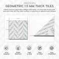 thumbnail image 3 of PowerSellerUSA Self-Stick Vinyl Modern Geometric Floor Tiles Ultra Durable 1.5mm Thick Tiles, 5-Pack/100 Square Ft., 12" x 12", Gray Chevron, 3 of 8