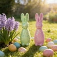 thumbnail image 4 of Easter Bunny Figurine Pair – Cute Rabbit Statues for Home Desktop Ornament & Holiday Centerpiece Display, 4 of 6