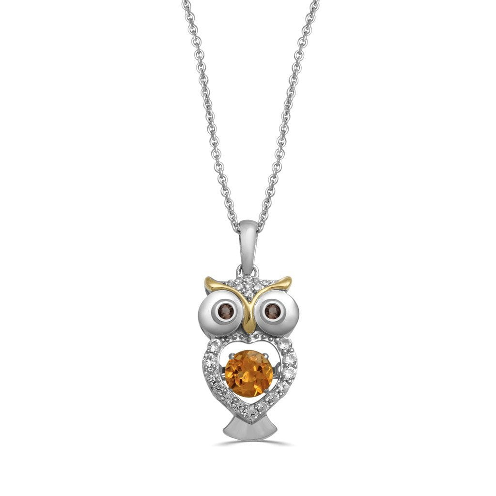 SOLID STERLING SILVER .925 FINE OWL PENDANT WITH CRYSTAL EYES BRAND NEW 