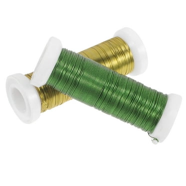 Voiceine 2 Rolls of Crafts Wires Florist Flower Wire Stems DIY Flower Stem Wires Floral Arrangement Iron Wires
