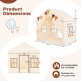 thumbnail image 3 of Gymax 3-4 Kids Large Play Tent House w/ 2 Opening Doors Star Lights & Plaid Pennants Beige, 3 of 10